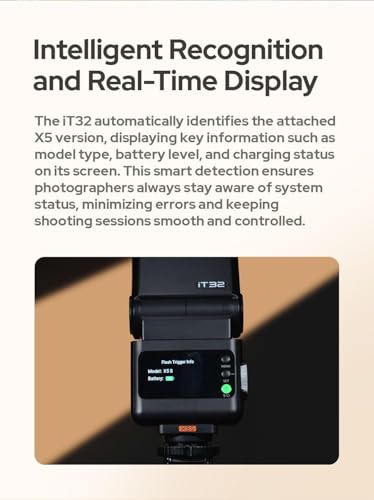 Image of Godox IT32 TTL Camera Flash with X5C Flash Trigger for Canon Cameras,Magnetic Hotshoe&Trigger 2-in-1,Colorful Touch Screen,Rotatable Flash Head,X System TTL&HSS,LED Modeling Light,Creative Accessories