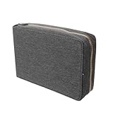 BinZyronic 円形編み針ケース 8.1x5.5x2 インチ – マルチスロット付きジッパー収納、糸や小物も携帯可能