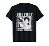 Support Catgirl Research anime manga Neko for Otaku T-Shirt