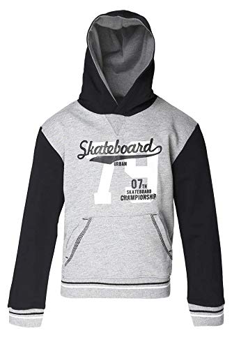 STOP to start Boys Hooded Neck Graphic Print Sweatshirt Synthetic (205899492_Grey Melange_Size 03)