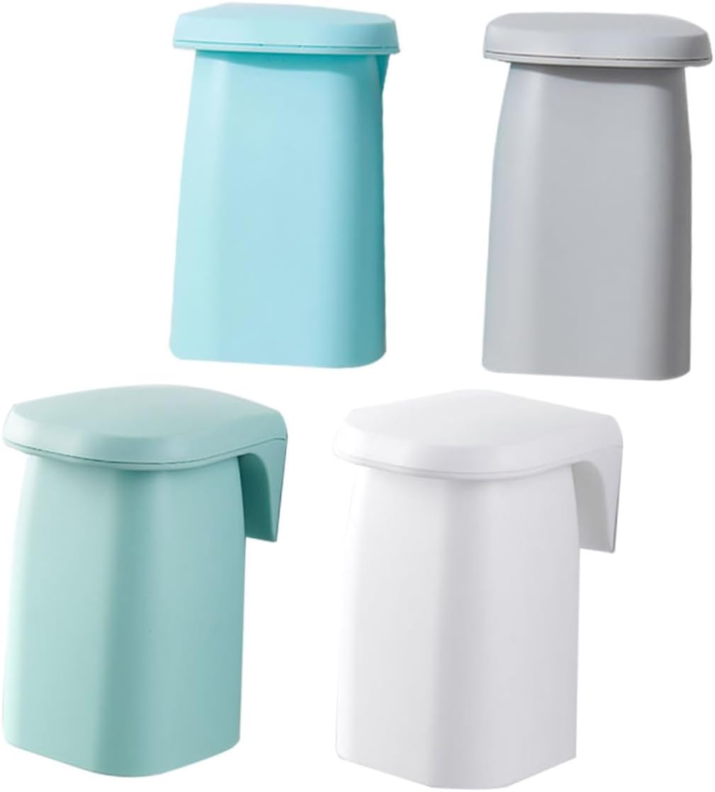 4pcs Wall-Mounted Toothbrush Holder and Magnetic Cup Set Bathroom Organizer for Toothbrushes and Mouthwash Cups Easy Installation for Home Hotel and Vanity Use