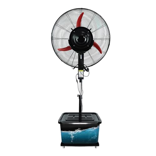 JKJZSALJ Ventilador Industrial con Nebulizador para Refrigeración Exterior, Niebla Ajustable Y 3 Velocidades, Depósito De Agua De 40 litros, Patios, Invernaderos Y Eventos, 71 Cm/28 Pulgadas.