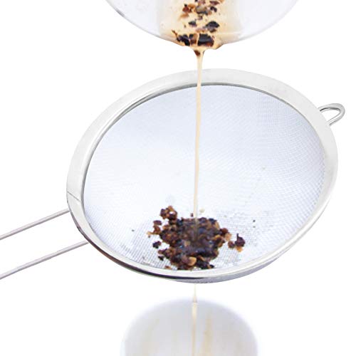 Mimo Style Peneira Tela Fina 16 cm Com Suporte Para Acomodação em Panelas e Travessas, Suporta Altas