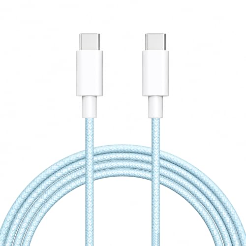 Image of Sounce 65W USB-C to USB-C Braided Cable 1.5M | PD & PPS Fast Charging & High Speed Data Sync | Tangle Free | Compatible with All Type-C Enabled Devices | Blue