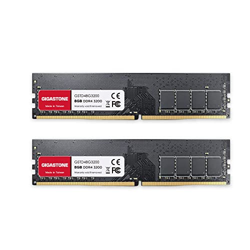 Gigastone デスクトップPC用メモリ DDR4 8GBx2枚 DDR4-3200MHz PC4-25600 CL22 1.2V UDIMM 288 Pin Unbuffered Non-ECC Memory Module Ram Upgrade For Desktop PC