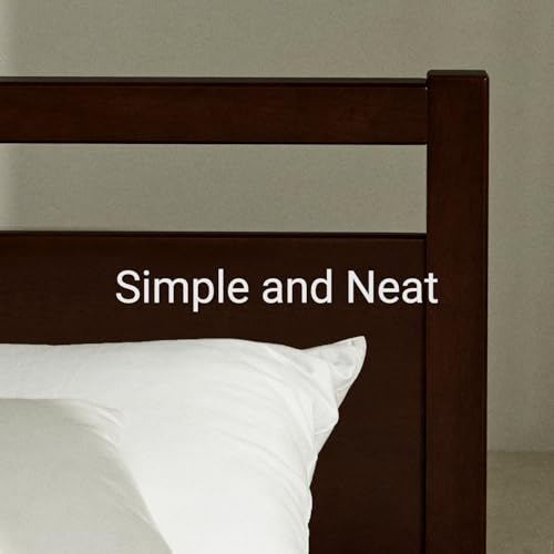 Image of LIFEMENT Signature Wood Platform Bed Frame with Headboard, Essential, Noise Free, Under Bed Storage, No Box Spring Needed, Easy Assembly (Walnut, King (U.S. Standard))