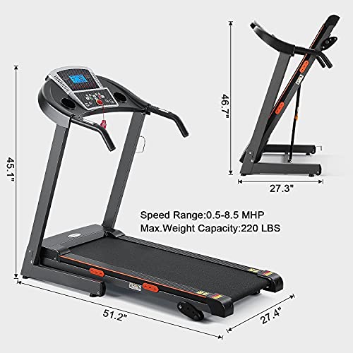 Nc Treadmill For Home Folding Treadmill Running Machine Electric Treadmill With 3-Level Manuel Incline 15 Preset Training Programs On Lcd Display And 2.5Hp Power 8.5Mph Max Speed For Office Workout #TOP7