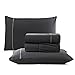 Jogo de Cama Queen Percal 400 Fios Ponto Palito 04 Peças, Antiácaro, Anti-pilling com Toque Macio - Chumbo glide