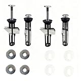Soiftra 4 Stück Toilettensitz Schraubensatz,Universal Edelstahlmutter Schraube,kompatibel mit 14-18mm Löchern,Toilettendeckel Schrauben Von Oben,Toilettendeckel Wartung Zubehör(Schwarz)