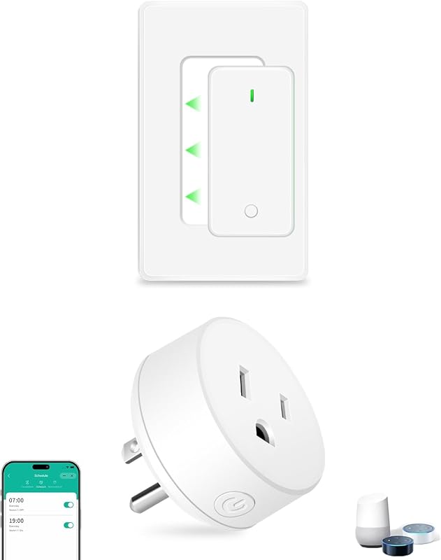 NineLeaf WiFi Smart Plug Remote,Wireless Remote Outlet with Decor Switch