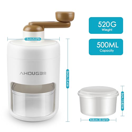 Foto von AHOUGER Slushy Maker und Eismaschine, Eiscrusher mit Manueller Kurbel, Ice Crusher Ideal für unterwegs, BPA Frei…