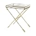Kate and Laurel Madeira Arrow Metal Accent Table with Mirrored Tray Top, Gold
