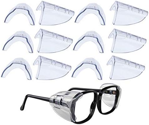 XIPEGPA 6 Pairs Safety Eye Glasses Side Shields Slip On Clear Side Shield for Safety Glasses Fits Small to Medium