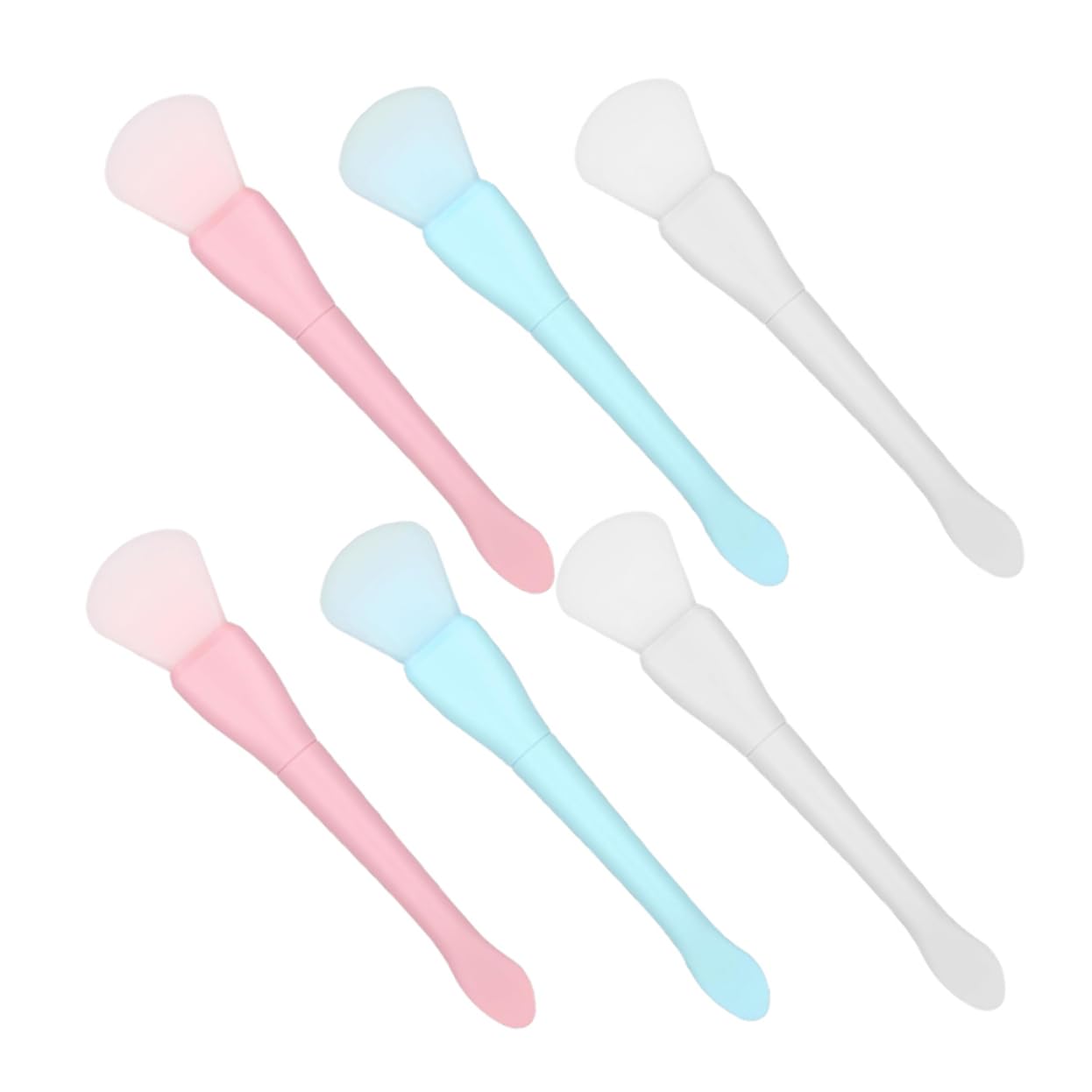 FRCOLOR 6pcs Silicone Facial Mask Applicator Dual Ended Brush Spatula for Mud Masks Skin Friendly Durable Tools for Easy Application Hard to Reach Areas Travel Friendly Design