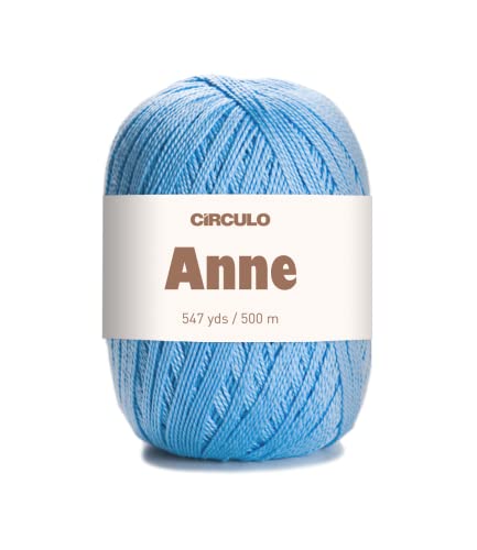 CIRCULO Anne Yarn for Crocheting & Knitting, 100% Mercerized Brazilian Virgin Cotton, Soft Fingering Weight, 547 Yds, 5.19 Oz - Color 2137 Hydrangea