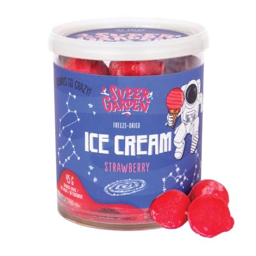 ¿Quién invento el helado? 6 Helado de fresa liofilizado - Caramelo liofilizado - Comida deliciosa y deliciosa para astronautas, comida liofilizada, comida para acampar y caramelo liofilizado de Super Garden