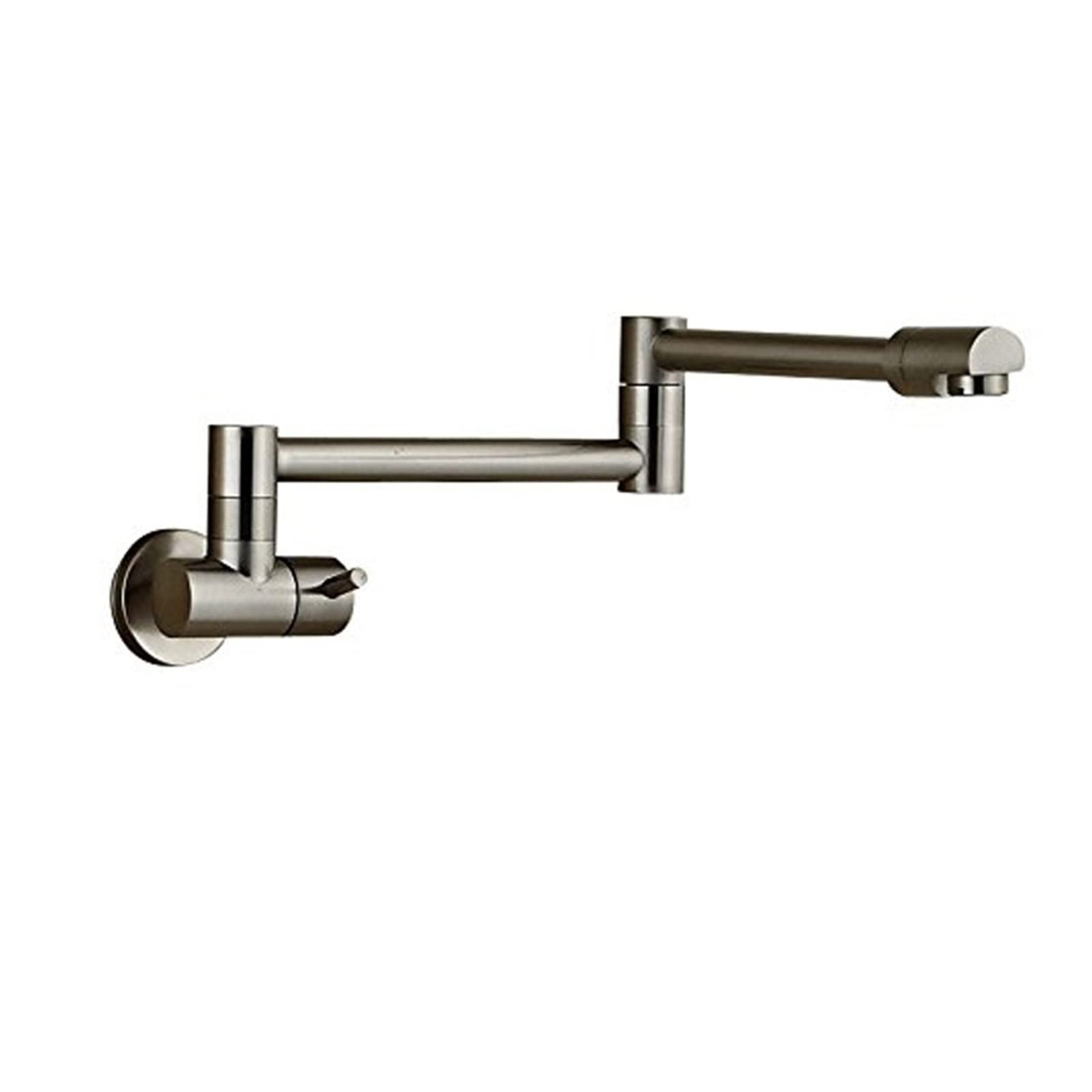 ZQFHSX Kitchen Sink Faucet, 1 Handle Hole Cold Water Folding Bathroom Faucet Ceramic Multiple hes(Brushed Nickel a)