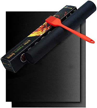 LOHILL BBQ Grill Mat Set of 2,Reusable Barbecue Mats,100% Non Stick Grill Mats, BBQ Grilling Accessories