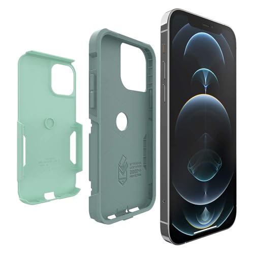 Image of OtterBox iPhone 12 & iPhone 12 Pro Commuter Series Case - Ocean Way (Aqua SAIL /Aquifer), Slim & Tough, Pocket-Friendly, with Port Protection