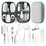 Qunlions life Infant Safety Care Set with Hair Brush Comb Nail Clipper, Baby Essentials Kit for Newborn Girls Boys (Grey White)