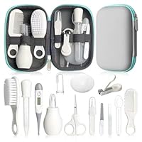Qunlions life Baby Gesundheitswesen und Pflegeset, Säuglingssicherheitspflege Set mit Haarbürste, Kamm, Nagelknipser, Baby Essentials Kit für Neugeborene Mädchen Jungen (Grau14 in 1)