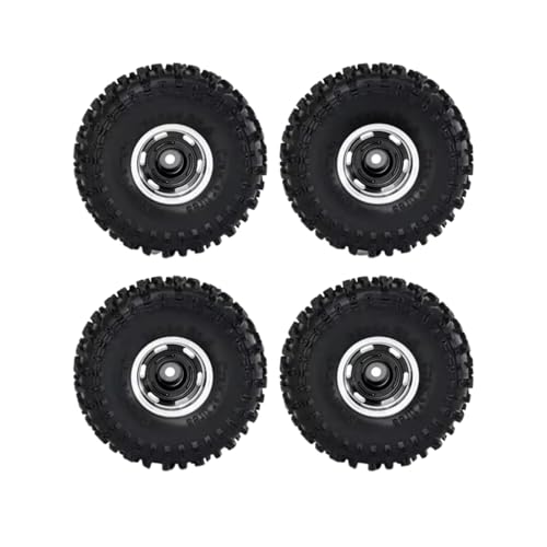 RC�z�C�[�������^�C�� For TRX4M For SCX24 AX24 For FCX24 1/18 1/24 4�� 63mm 1.0�C���` ���^���r�[�h���b�N�z�C�[���^�C���Z�b�g RC�N���[���[�J�[�A�b�v�O���[�h�p�[�c�A�N�Z�T���[�����p(Black)