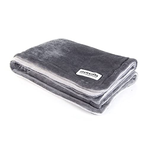 Personalised Dog Cat Blanket, Luxury Fleece Washable Pet Blanket - Embroidered with Any Name (Grey) - Image 4