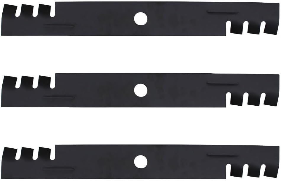 Set of 3 New Toothed Mulch Mower Blade Fits Exmark 103-6398 103-6398-S 103-6403 103-6383 103-6393, 596-749, Lazer Z Models Interchangeable with 103-6383 103-6383