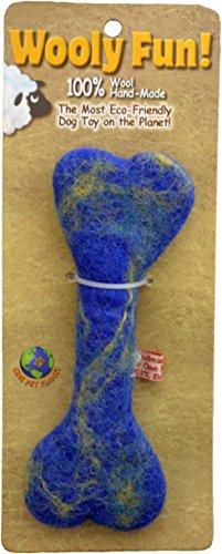 One Pet Planet Wool Dog Toy, 6.5-Inch, Blue