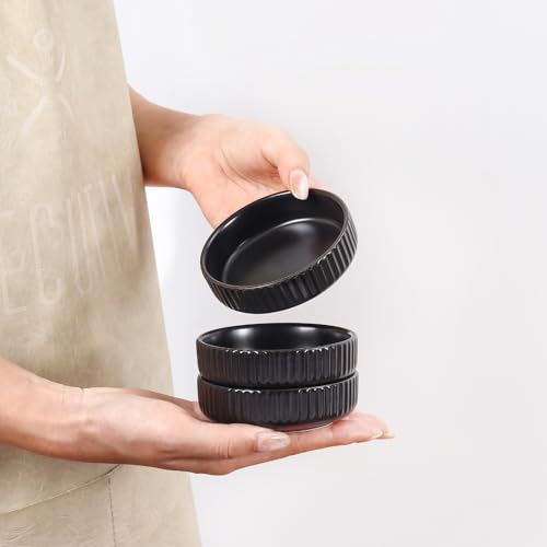 Selamica Ceramic Soy Sauce Dish, 2.6 Oz Dipping Bowls Set of 6, 3.5 Inch Pinch Bowls for Dip, Side Dish, Condiments, Sushi, Matte Black by Selamica - Image 6