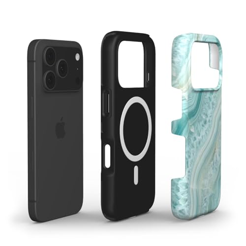 Étui de téléphone magnétique robuste double couche Aqua Agate finition Premium - 4