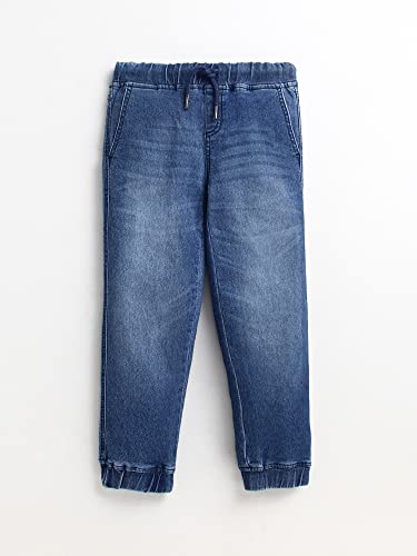 Image of Cherry Crumble Blue Washing Effect Denim Casual Wear Regular Fit Summer Trouser for Boys
