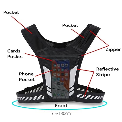 Foto von Laufweste Telefonhalter, Brust-Telefonhalter, reflektierende Laufweste, Laufweste für Laufen, Fitnessstudio, Radfahren, Männer & Frauen