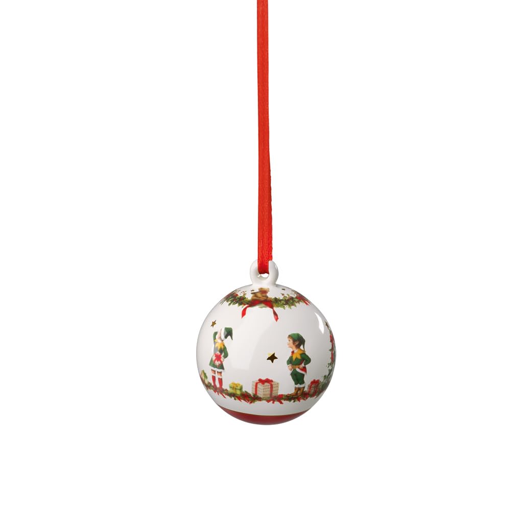 Villeroy & Boch – Annual Christmas Edition 2026 annual bauble 6.5 x 8 cm multicoloured, Christmas collectable, limited, gold details, Christmas decoration, decor for Xmas, premium porcelain
