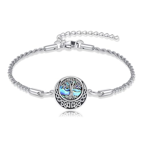 AXOMY Tree Of Life Bracelet 925 Sterling Silver Family Tree Of Life Jewelry Gift For Women