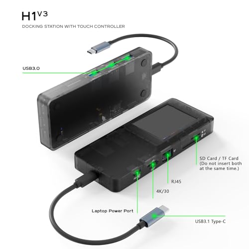 Centro compacto y transportable para portátil con puertos USB y aberturas estándar 5