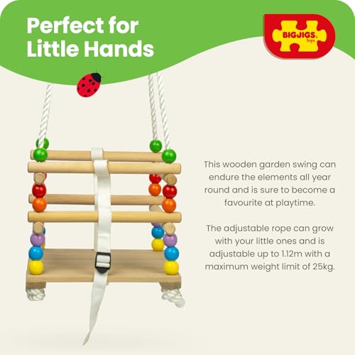 Balançoire en bois pour bébé pour des après-midis de jeu au jardin - 9