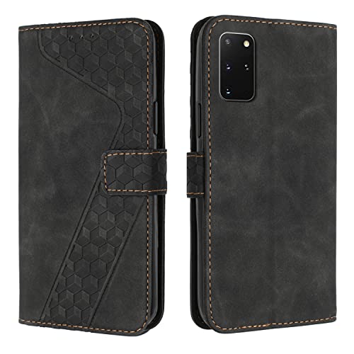 OKZone Funda para Samsung Galaxy S20 Plus, PU Cuero Flip Carcasa Fundas Móvil de Tapa Libro Caso Piel PU para Samsung S20 Plus, Carcasa Galaxy S20 Plus con Tapa Case Telefono Móvil Cover (Negro)