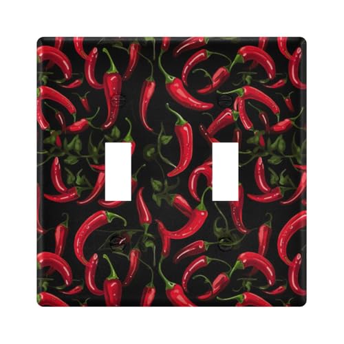 UMIRIKO Red Chili Light Switch Cover Plate Covers Decorative Double Toggle Home Decor 202a8779