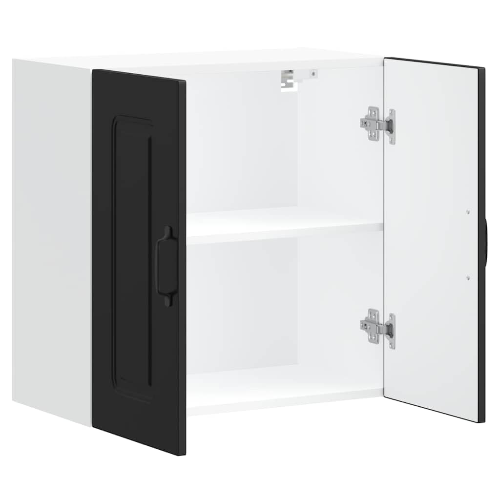 vidaXL Küchen-Hängeschrank Kalmar Schwarz Holzwerkstoff, Wandschrank Küche, Wandschrank, Oberschrank, Küchenschrank, Hängeschrank, Oberschrank Küche