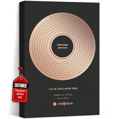 VICILO Custom Song Lyrics Framed Wall Art, Favorite Song Color