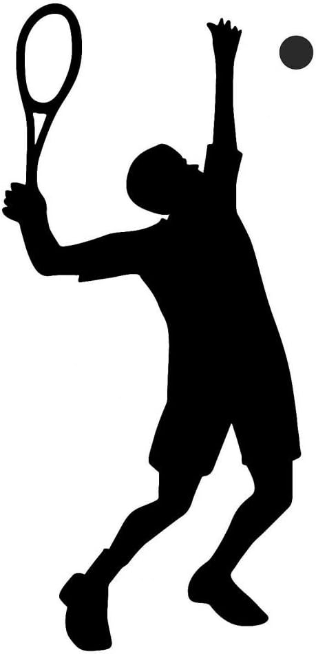 Wallmonkeys WM186573 Sports Silhouette Tennis Style Peel and Stick Wall Decals, 18" H x 12" W-Small