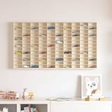 Lumanois Wanddisplay-Case mit Regal Beige 98 x 4,5 x 55 cm Holzwerkstoff,4.25kg,42015608