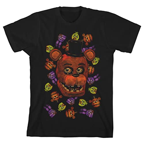 Five Nights at Freddy's Big Freddy Face Boy's Black T-Shirt - Main Image
