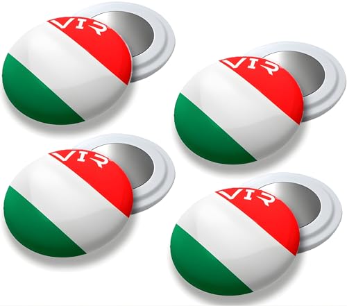 Pack di 4 Magneti Pettorali Running - Calamite Porta Pettorale Running Ultra Forti - Fissaggio Sicuro che Protegge la Maglia - Accessori per Corridori per Maratona, Trail e Triathlon - Bandiera Italia