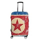 North Korea Retro Flag Luggage Cover for Suitcase Luggage Protector Travel Bag Covers for Luggage L
