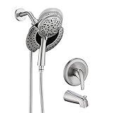 PROOX Tub Shower Faucet Set with Valve, 2-in-1 Detachable 9 Setting Dual Shower Head with Handheld B