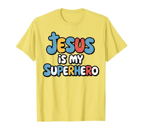 Girls Jesus is My Superhero Christian Toddler Kids Women God T-Shirt