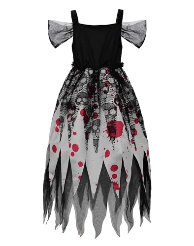 Disfraz de Novia Zombie Fantasma para Niñas con Velo y Flor miniatura 2