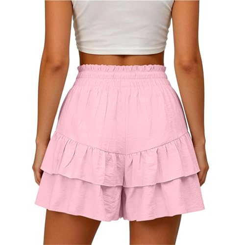 Jupe-short à volants avec cordon de serrage taille haute - 5